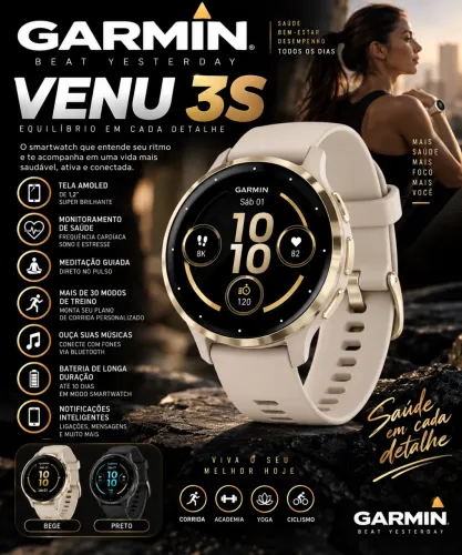 Garmin Venu 3S lacrado com nota e 1 ano de garantia loja física BH