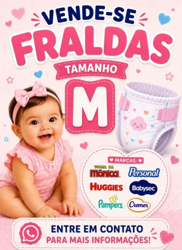 Fraldas infantis tamanho M