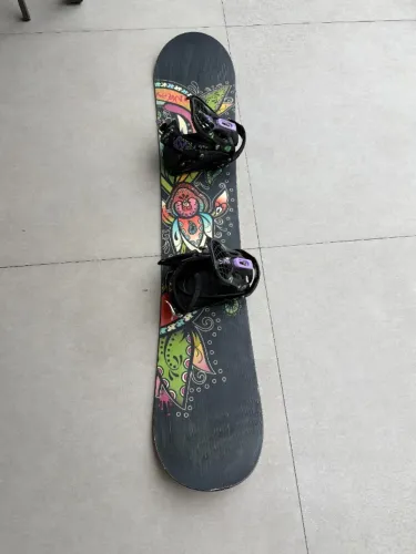 Prancha de snowboard Nidecker 142 cm (fabricada na Suiça) com capa Salomon para 2 pranchas