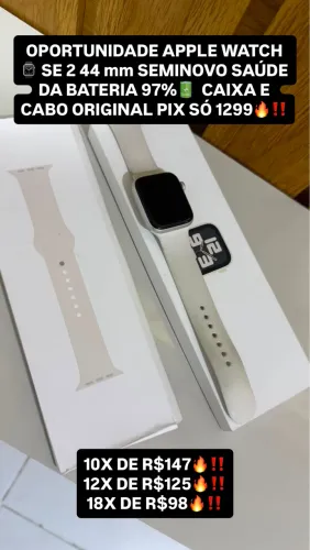 Apple Watch SE 44 mm silver bateria 97% impecável