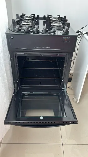 Fogão Atlas Mônaco Top Glass 4 Bocas com Mesa de Vidro e Acendimento Automático Bivolt Pre