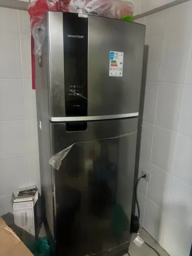 Geladeira Brastemp Frost Free Duplex 375 litros cor Inox com Espaço Adapt - BRM45JK 220V