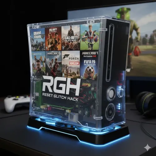 Xbox 360 Desbloqueado RGH Sistema Aurora Com Vários Jogos No HD