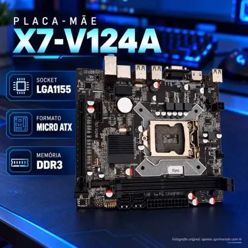 Placa-mãe X7-V124A H61: base econômica para PC Intel LGA 1155