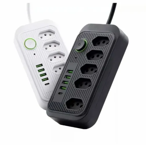 Régua Tomada 5 Tomadas 10A e 5 USB