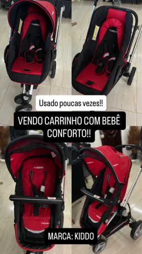Carrinho de bebê com bebê conforto
