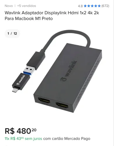 Adaptador para 2 monitores