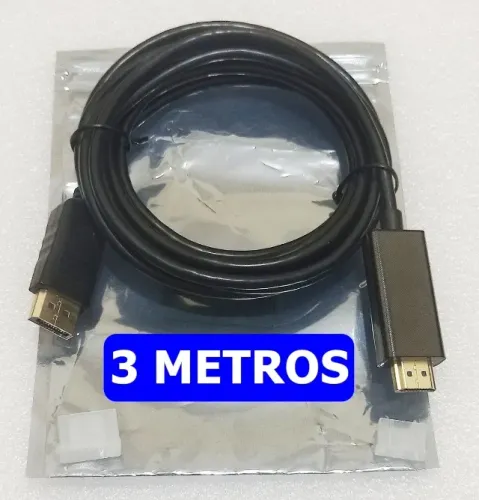 Cabos DisplayPort para HDMI pra Placas  NVIDIA  - 3 Metros - 1080p 120Hz - Vídeo e Áudio
