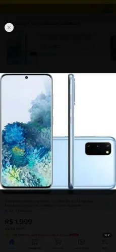 Celular Samsung S20 128g azul Cloud Blue