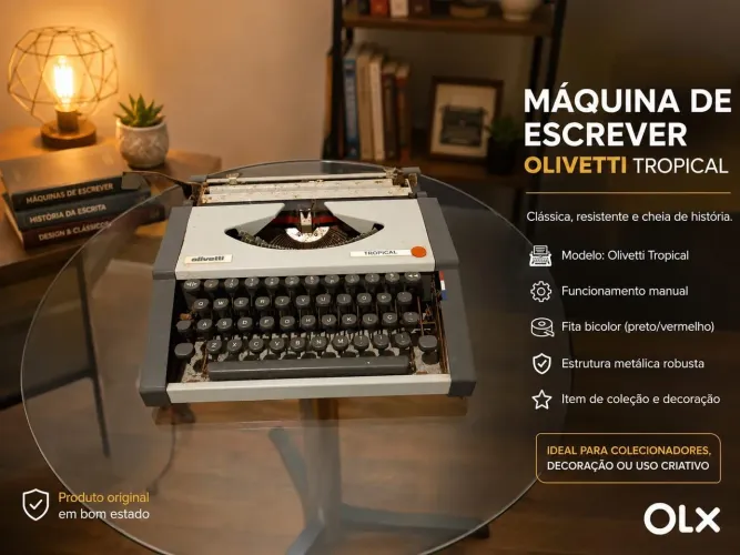 Máquina de Escrever Olivetti Tropical Vintage ? Original