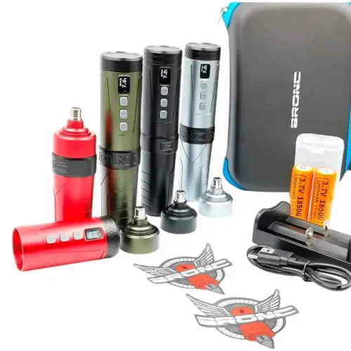 Máquina para Tatuagem sem fio Pen Bronc V6 Wireless kit com 2 Baterias