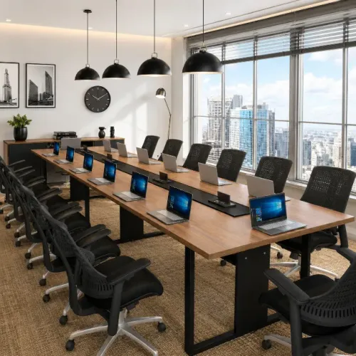 Mesa de Reunião Trapeze Delluxe Copenhagen. Alto Padrão 14 Lugares L540cm x L130cm x A74c