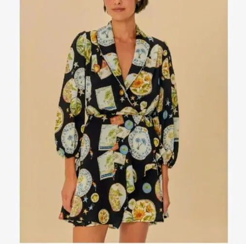 Vestido curto souvenir-Farm-M