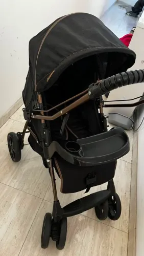 Carrinho Bebê Milano Reversível III Preto Cobre Galzerano
