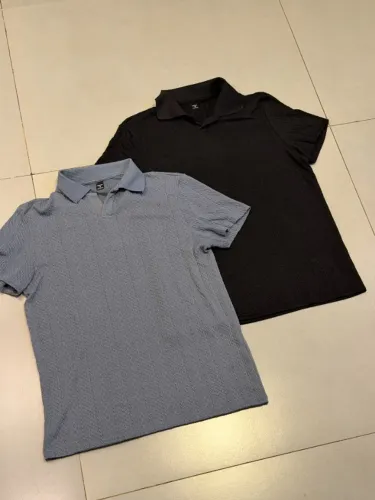 Kit 2x Camisetas Polo Azul e Preta