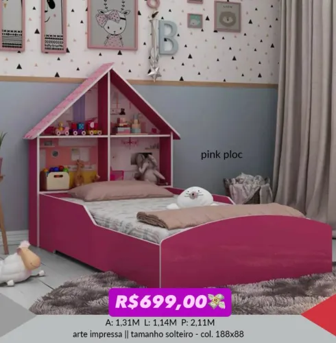 Cama casinha Pink