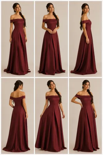 Vestido de Festa Longo Marsala para Aluguel
