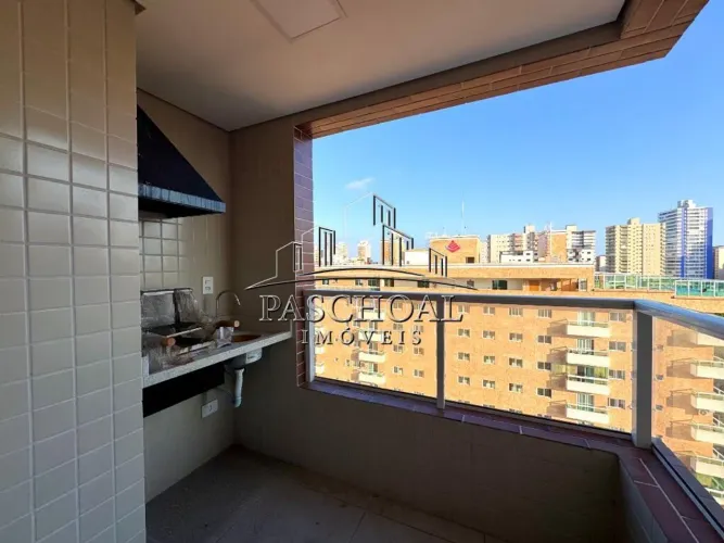 1 QUARTO NA AVIAÇÃO PRAIA GRANDE COM SACADA GOURMET E LAZER COMPLETO