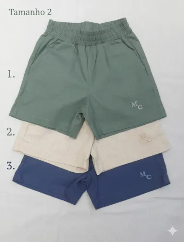 Kit com 10 Bermudas Infantil Unissex em linho de ótima qualidade