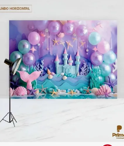 Painel fotográfico tecido para festa