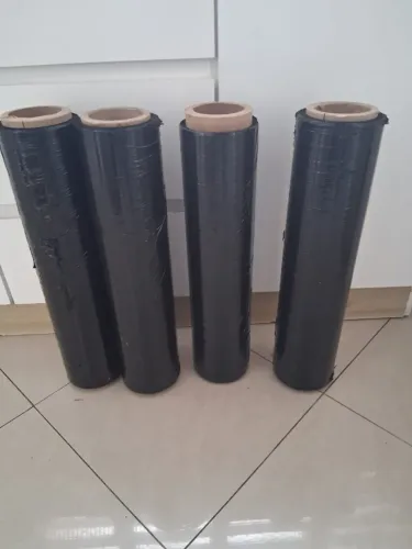 Kit 4 Bobinas Filme Stretch Preto 50 cm x 400 m por bobina