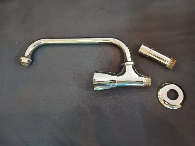 Torneira Cozinha Meber Bica Móvel Parede Cano Baixo Cromada