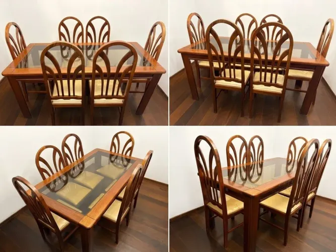 Mesa de jantar madeira maciça - 6 lugares