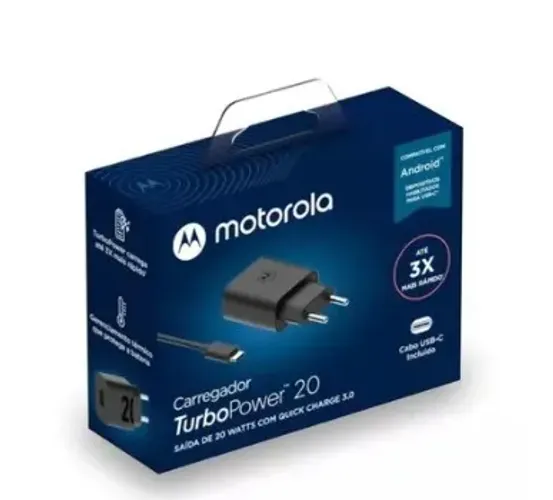 Carregador Turbo 20W Usb-C Tipo C Motorola Original.