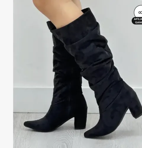 Bota nova cano longo linda feminina 