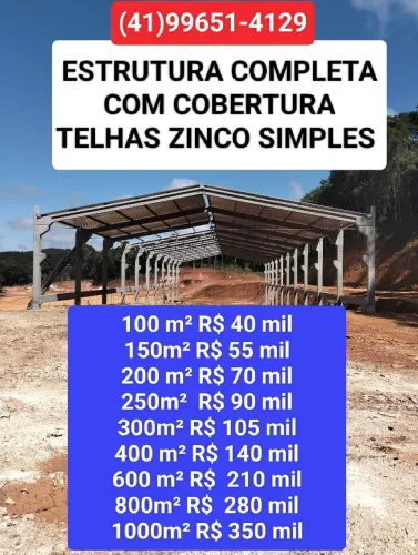 DIRETO FÁBRICA BARRACÃO PRÉ MOLDADO MONTADO ESTRUTURA COMPLETA COM COBERTURA TELHAS ZINCO 
