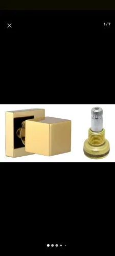 QUEIMÃO Acabamento registro quadrado dourado de metal base Fabrimar