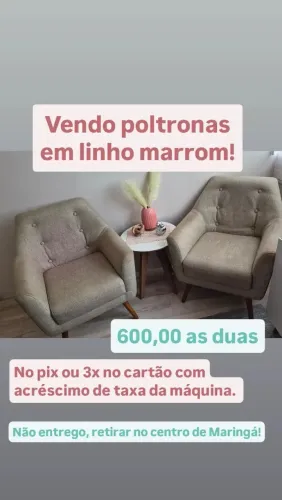 Poltronas em linho marrom