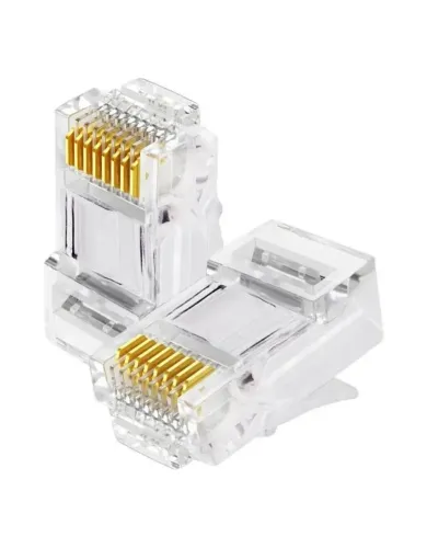 Conector Rj45 Cat6 Banhado Ouro Para Cabo Rede Internet 100 unidades