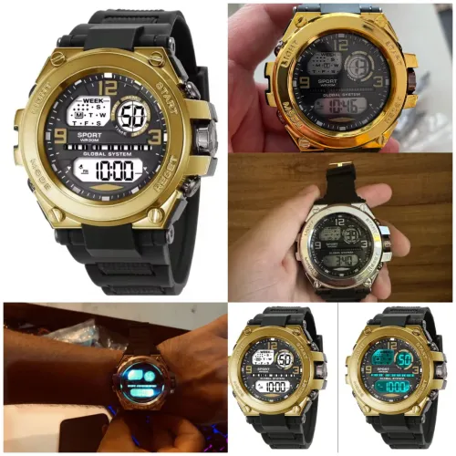 Relógio masculino esportivo multifuncional prova de agua 