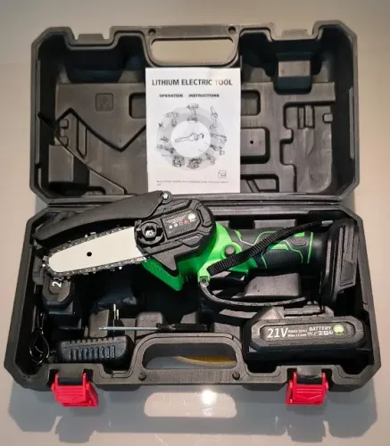 Motosserra Elétrica A Bateria 21V Com 2 Baterias E Maleta Nova