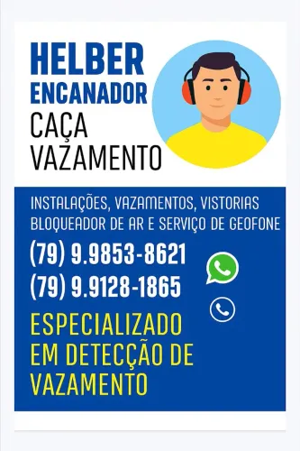ENCANADOR CAÇA VAZAMENTO COM APARELHO GEOFONE