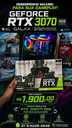 PLACA DE VÍDEO RTX 3070 8GB