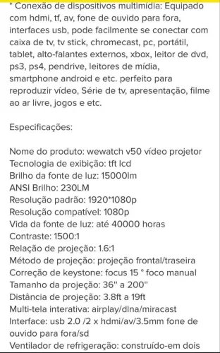 Projetor Wewatch V50