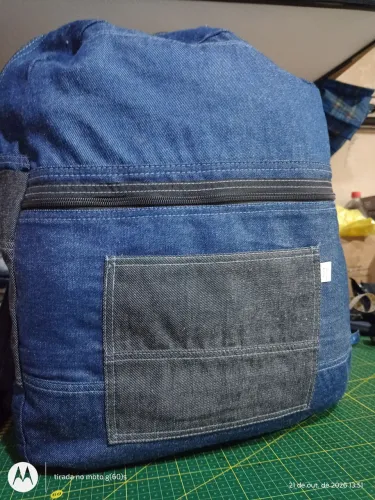 Mochila tecidos grande artesanal