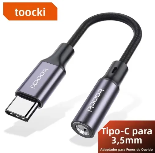 Adaptador para áudio Tipo C para 3,5mm Toocki
