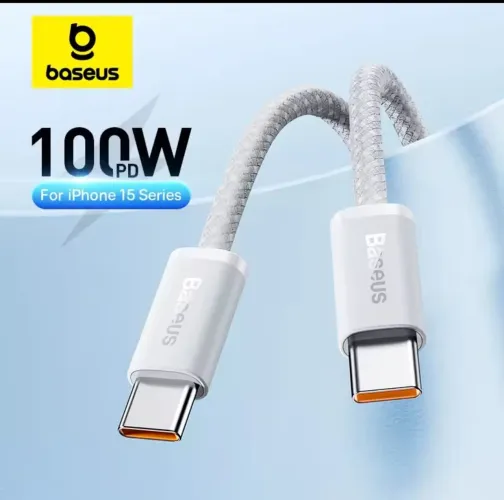 Cabo Baseus USB - C para USB - C 100w super rápido.