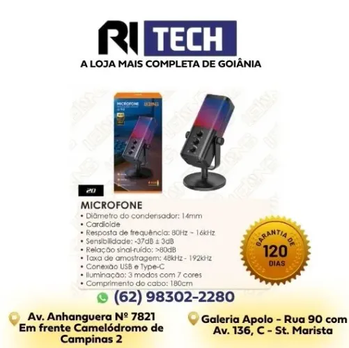 Microfone LE-942 Alta Qualidade - Ideal para Live e Gravação