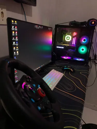 PC GAMER COMPLETO + MONITOR 200HZ + VOLANTE G29 COM CÂMBIO 