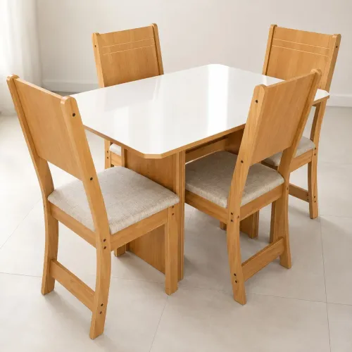 Conjunto mesa 04 cadeiras Évora