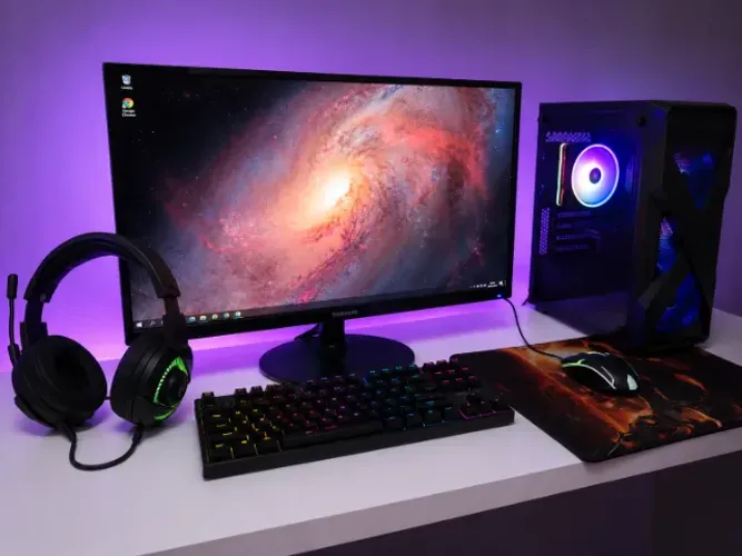 Pc Gamer Completo I3 10105 + Periféricos Rgb + Monitor 75hz