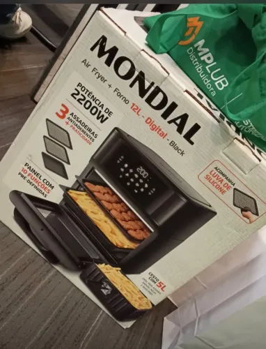 Air Fryer Mondial Forno Oven AFON-12L-BI Preto e Inox 12L