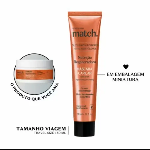 Máscara Capilar Match Nutrição Regeneradora 50ml Validade: 08/26