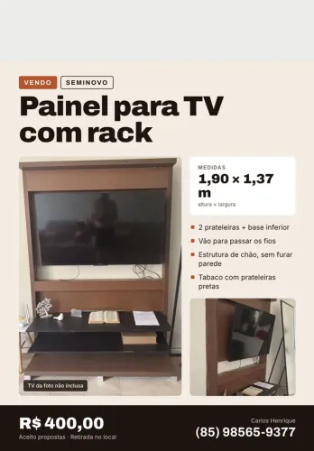 VENDO PAINEL PARA TV - SEMINOVO