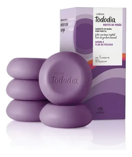 Sabonete Tododia Amora E Flor De Pêssego 5x90g - Natura Natura Tododia Noites de Verão