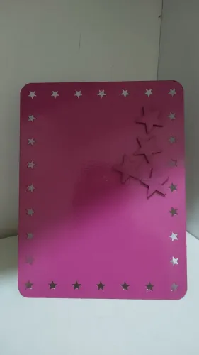 Porta retrato metálico rosa